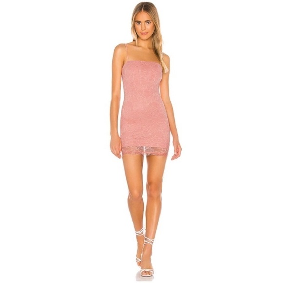 NWT SUPERDOWN x REVOLVE Blush Pink Vivian Lace Mini Dress, Size XS valentines - Picture 1 of 7